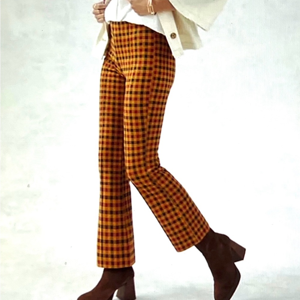 Maeve by Anthropologie plaid knit kick pants
